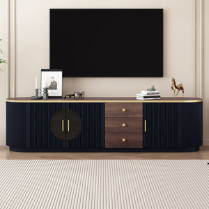 Modern Minimalist TV Stand for TVs Up to 80" With 3 Drawers and 1 Shelf