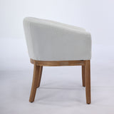 Mid Century Modern Upholstered Barrel Dining Chair with Arms