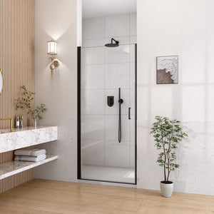 32" W x 72" H Semi-Frameless Circular Pivot Shower Door in Matte