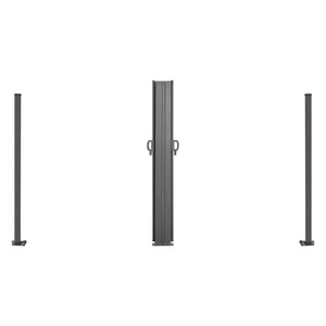 Retractable Side Awning, 71" x 236" Patio Screen with Waterproof Polyester Fabric