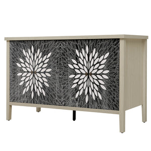 Modern Storage Cabinet With 4 Doors & Adjustable Shelves
