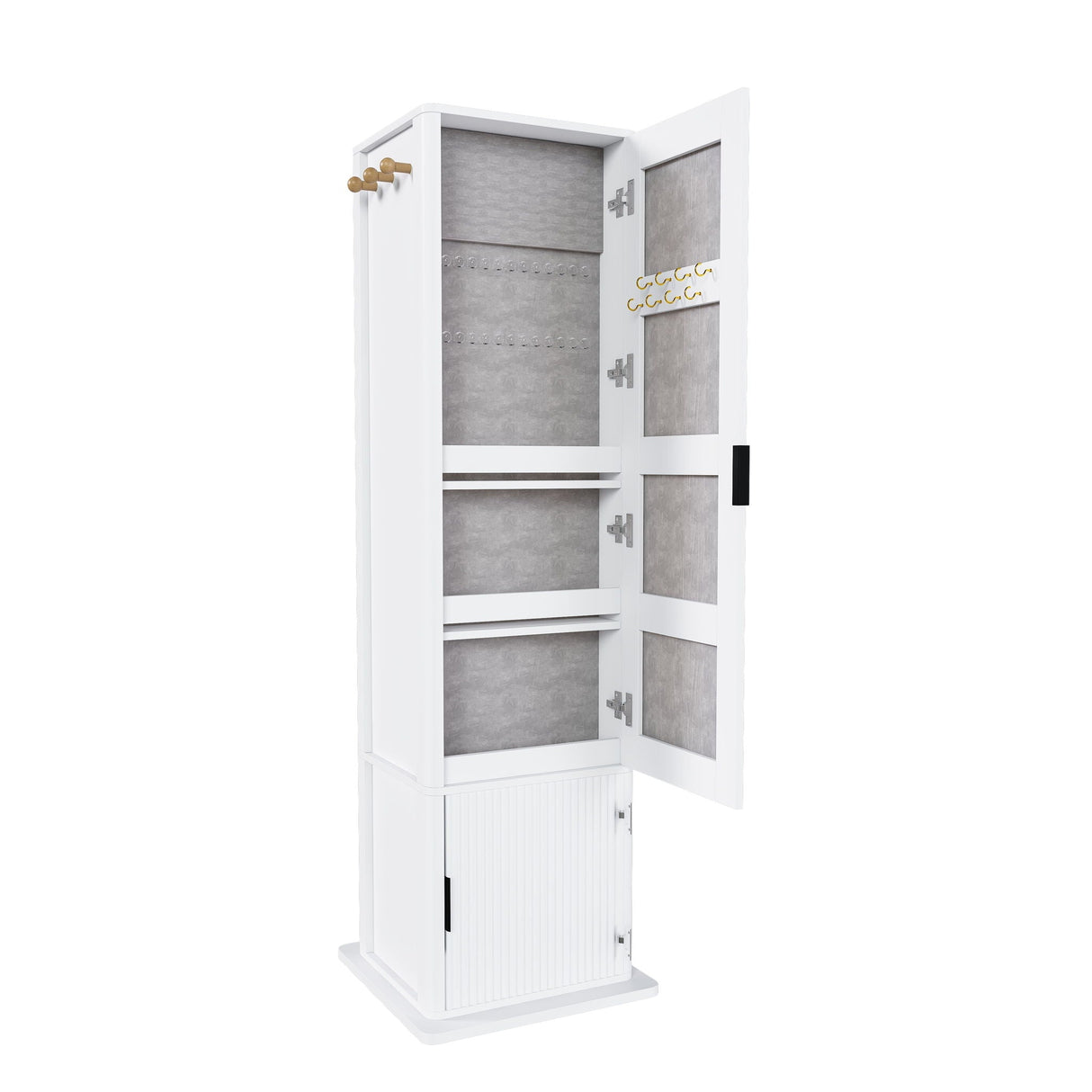360° Rotating Makeup Cabinet With Full Length Mirror