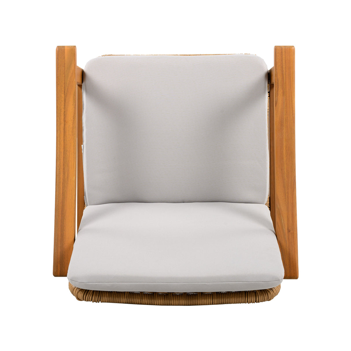 Outdoor Dining Chairs Set of 2, Teak Color Acacia Wood Frame