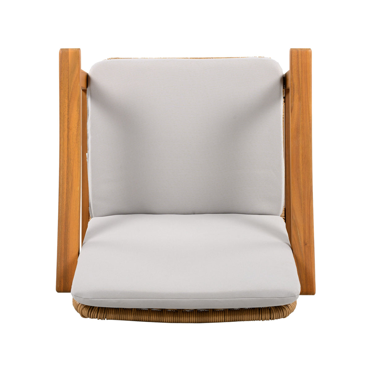 Outdoor Dining Chairs Set of 2, Teak Color Acacia Wood Frame