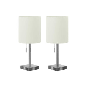 Lighting, Table Lamp, USB Port Included, Nickel, Contemporary (Set of 2)