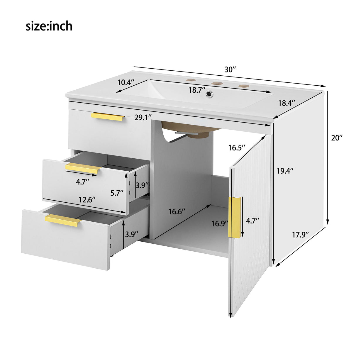 Wall Mounted Bathroom Cabinet With Side Cabinet Combo