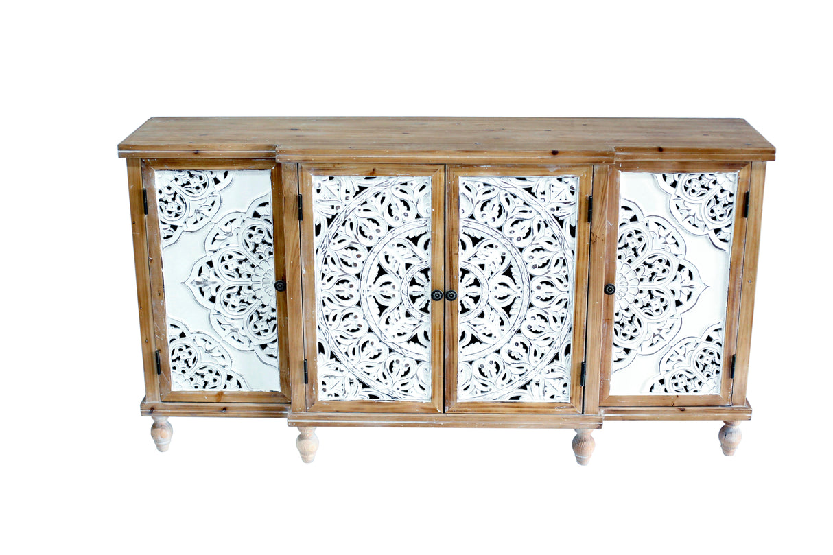 Hollow-Carved Accent Cabinenet