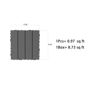 DIY Interlocking Deck Tiles Waterproof Outdoor And Indoor Flooring - Gray