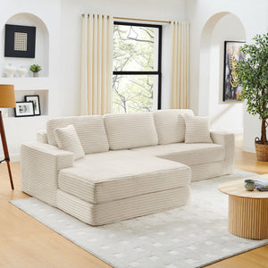 Modern Minimalist L Shape Modular Sectional Sofa, Couch