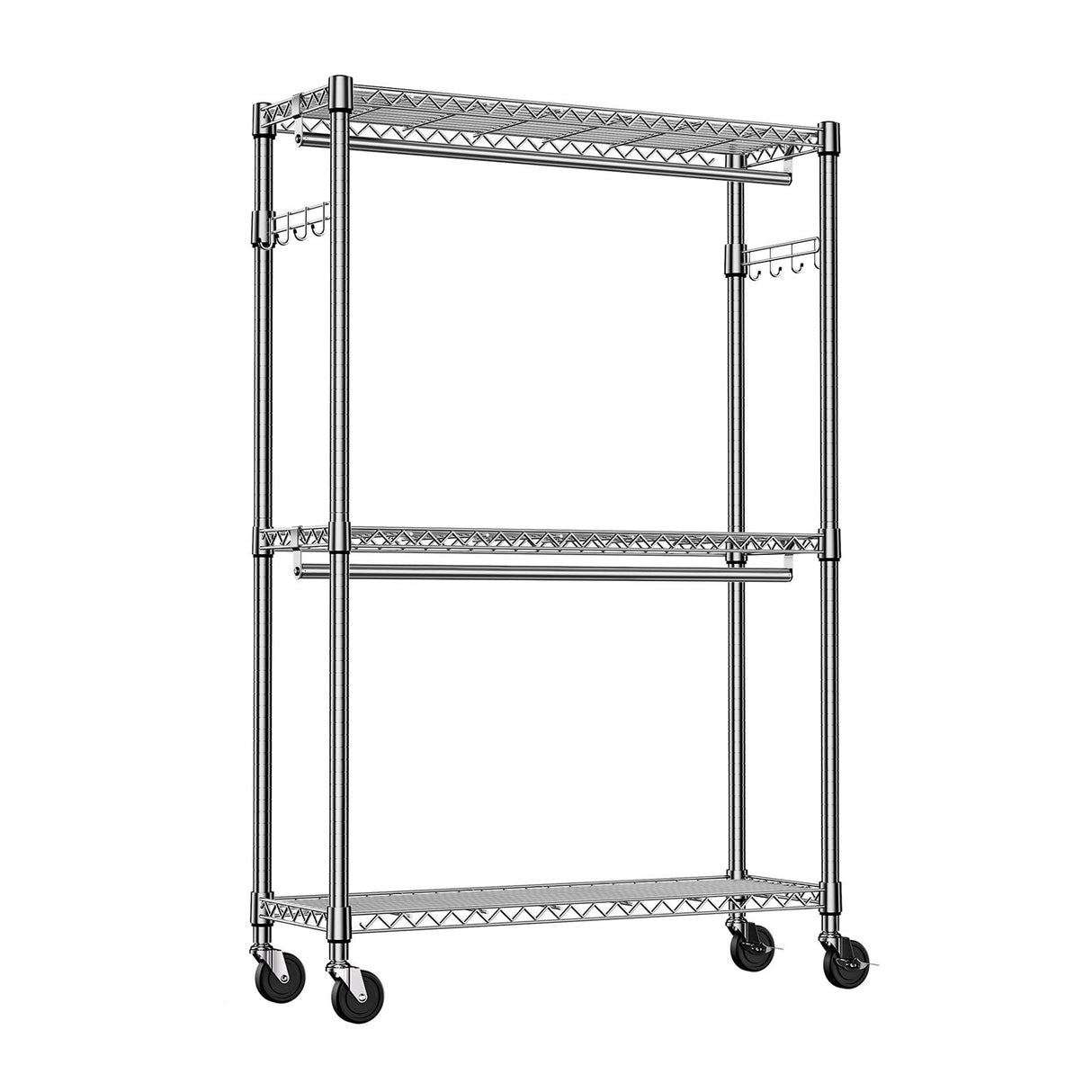 Heavy Duty Rolling Garment Rack with 3 Tiers