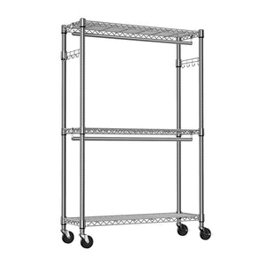 Heavy Duty Rolling Garment Rack with 3 Tiers