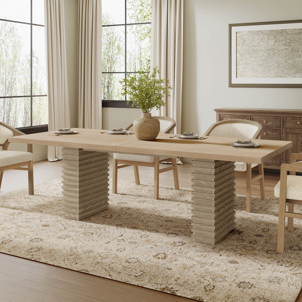 95-Inch Dining Table in Light Ash