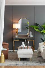 D15x29.5' Gold and White Table Lamp with Round Four Tiered Body