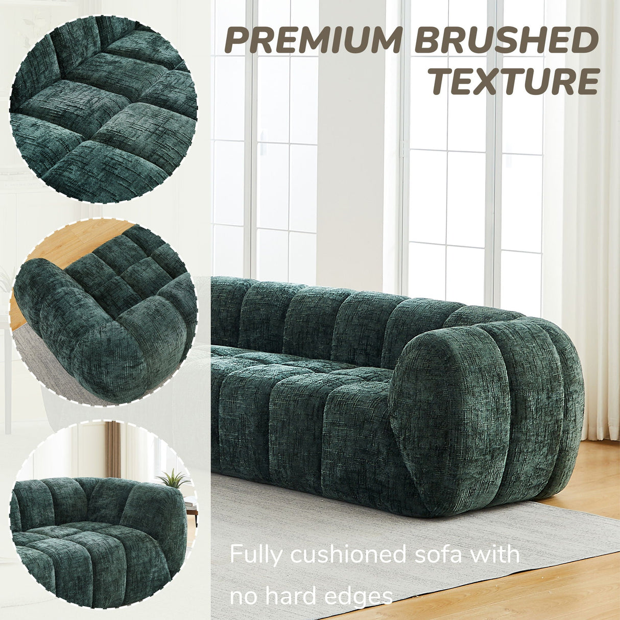 Modern Sofa With Piano Key Backrest