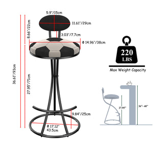 Upholstered S-shaped Barstools Set of 2