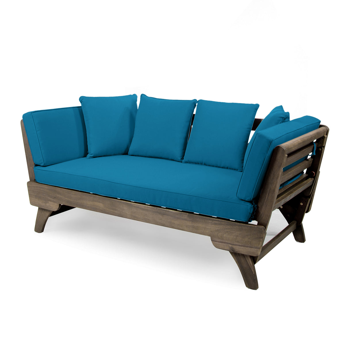 Outdoor Convertible Acacia Wood Daybed with Water-Resistant Cushions by christopher knight home