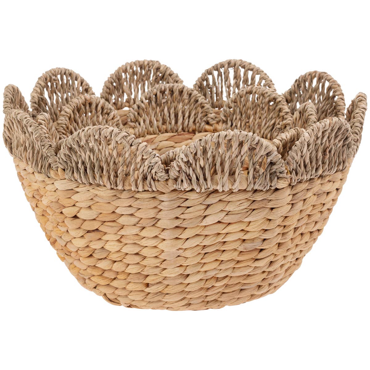 SCALLOPED SEAGRASS NESTING BOWLS