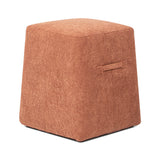 Oliver 16' Tapered Square Upholstered Ottoman - Spice Orange Fleeced Teddy