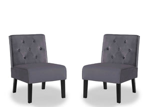 Reese - Living Room Armless Button Tufted Pattern Accent Chair (Set of 2)