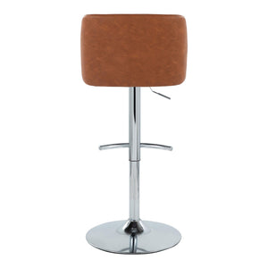 Toriano - Contemporary Adjustable Barstool With Swivel & Rounded T Footrest (Set of 2)