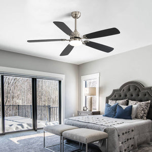 Ceiling Fan With LED Light, 6 Speed Wind, 5 Blades, Remote Control DC Motor