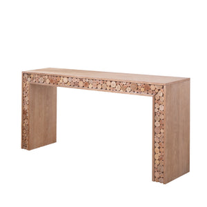 Rustic Wood Console Table with Natural Log Accents – 62 Entryway Table, Narrow Sofa Table, Hallway Accent Table – Modern Farmhouse Style