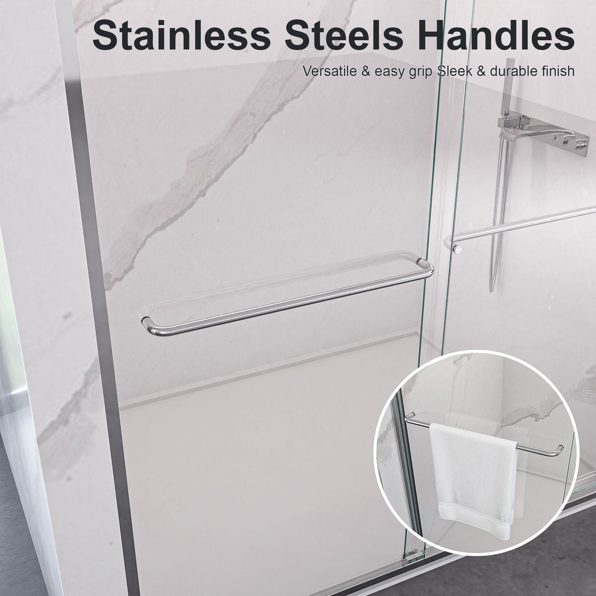 Modern Semi Frameless Double Sliding Shower Door