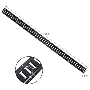 Heavy Duty E Track Tie-Down Rail Kit with Steel O-Ring Anchors - Black