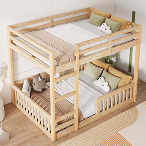 Stylish Bunk Bed With Ladder And Guardrails