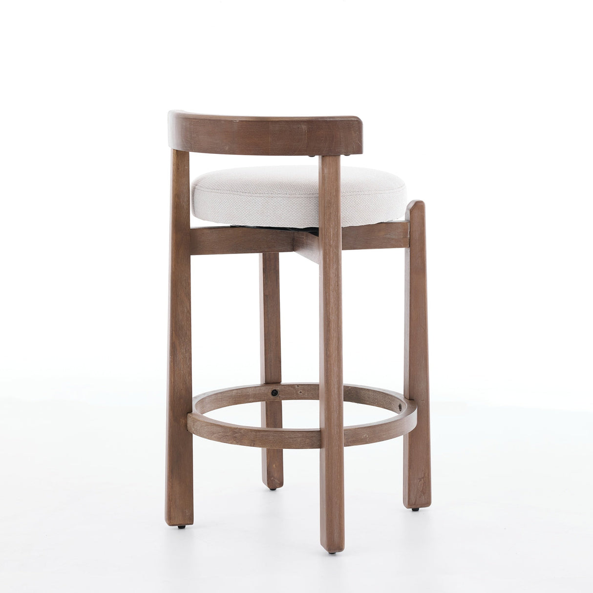 Set of 2 Swivel Counter Stools with Mid-Century Modern Design