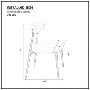Modern Dining Chairs Set of 2 Light Grey