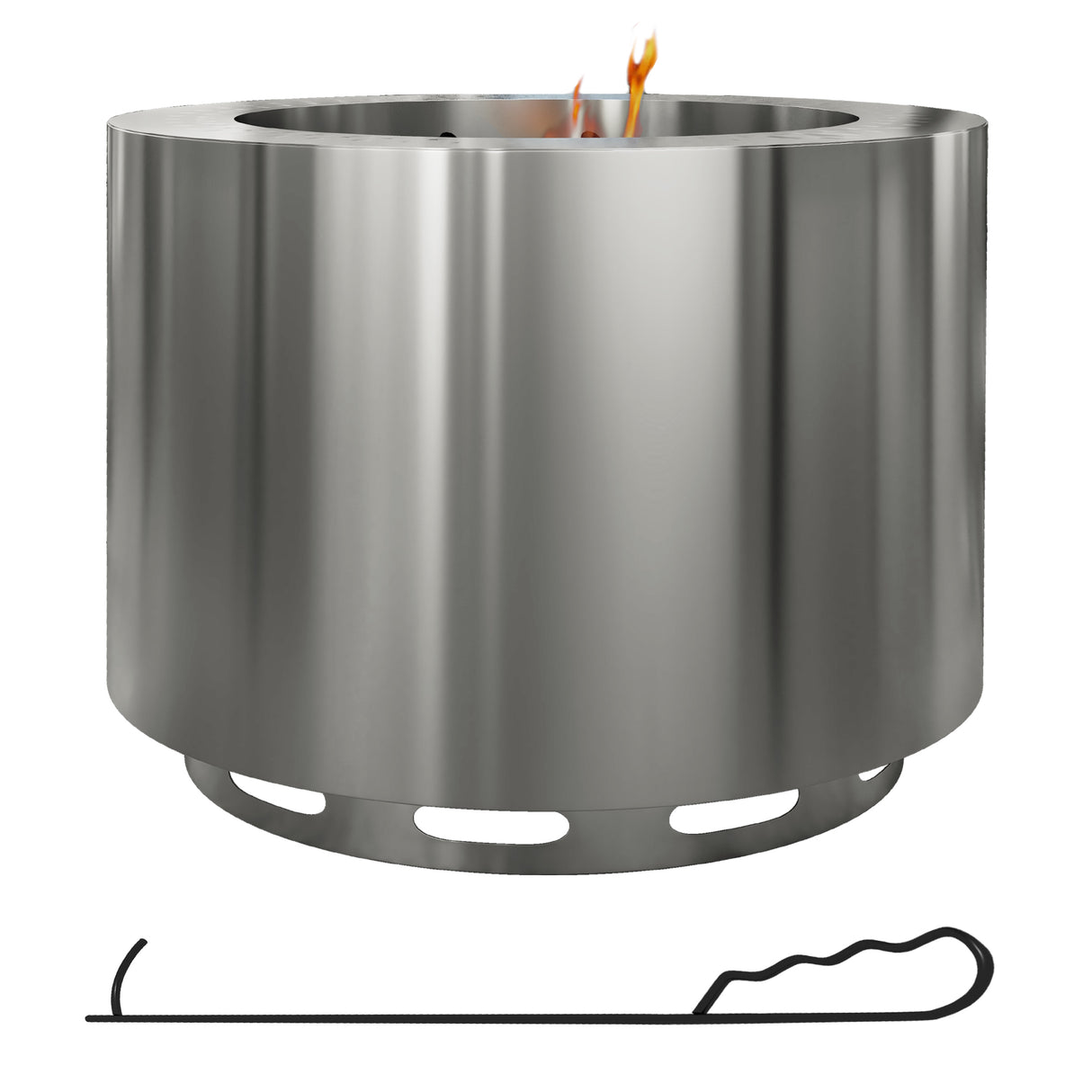 Smokeless Fire Pit, 19' Portable Wood Burning Firepit with Poker