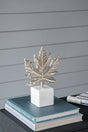 7x3x10.5'-Aluminum-Leaf-On-Marble-Base-Decorative-Objects