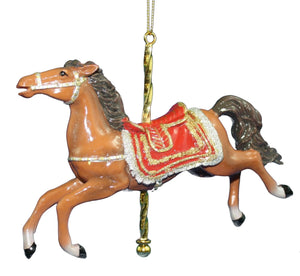 Resin Carousel Assortment Ornament - Brown Horse