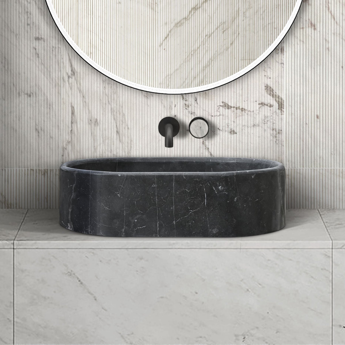 Bathroom Vessel Sink, Semi Polished Surface