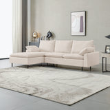 L-Shaped-linen-sectional-sofa-with-right-chaise(left-facing-chaise),Beige-