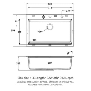 Granite Composite Quartz Kitchen Sink With Workstation Features And Drop In Design