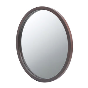 Circle Wall Mirror with Wooden Frame - Black, Light Brown, Dark Brown
