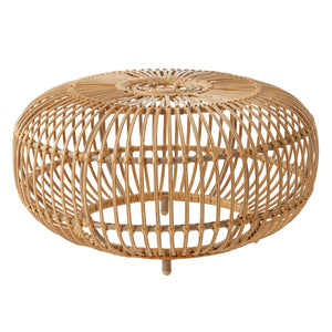 Coffee Table - Bohemian Faux Rattan Weave Accent Table