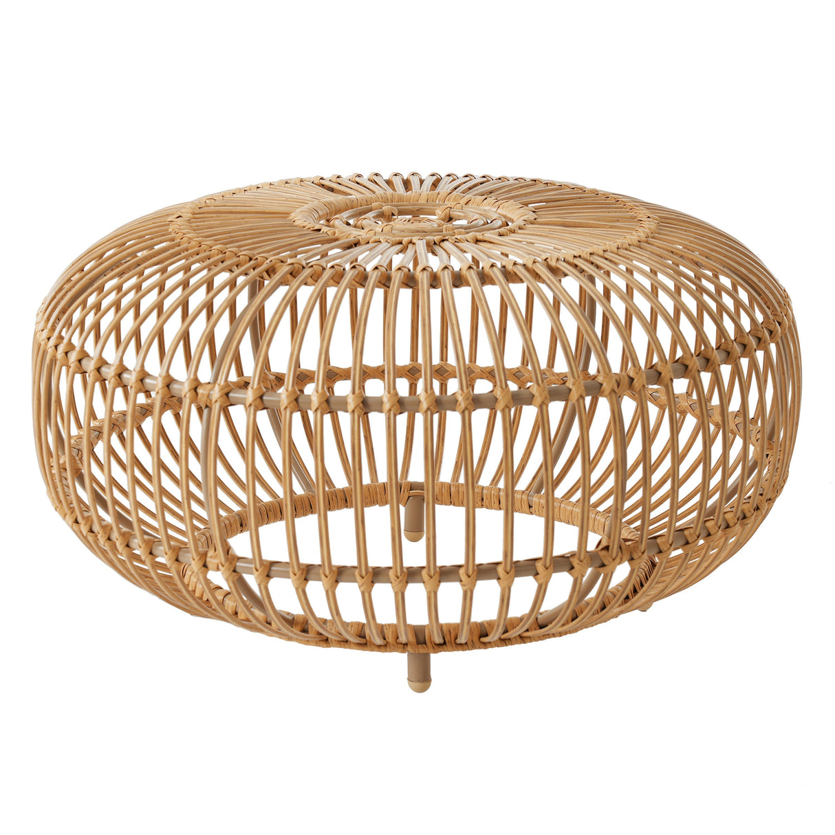 Coffee Table - Bohemian Faux Rattan Weave Accent Table