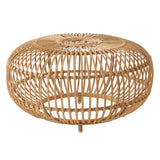 Coffee Table - Bohemian Faux Rattan Weave Accent Table