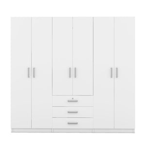 6 Doors Wardrobe Storage For Bedroom, With Big Drawers