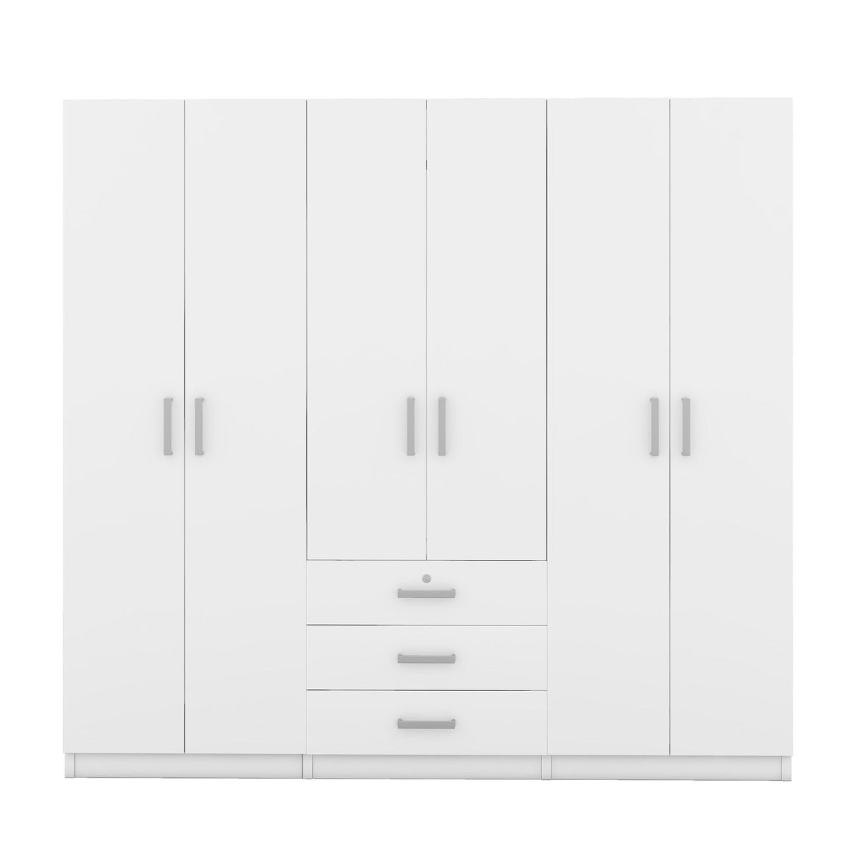 6 Doors Wardrobe Storage For Bedroom, With Big Drawers