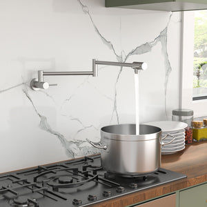Modern Design Pot Filler Faucet Wall Mount Kitchen Sink, Folding Stretchable