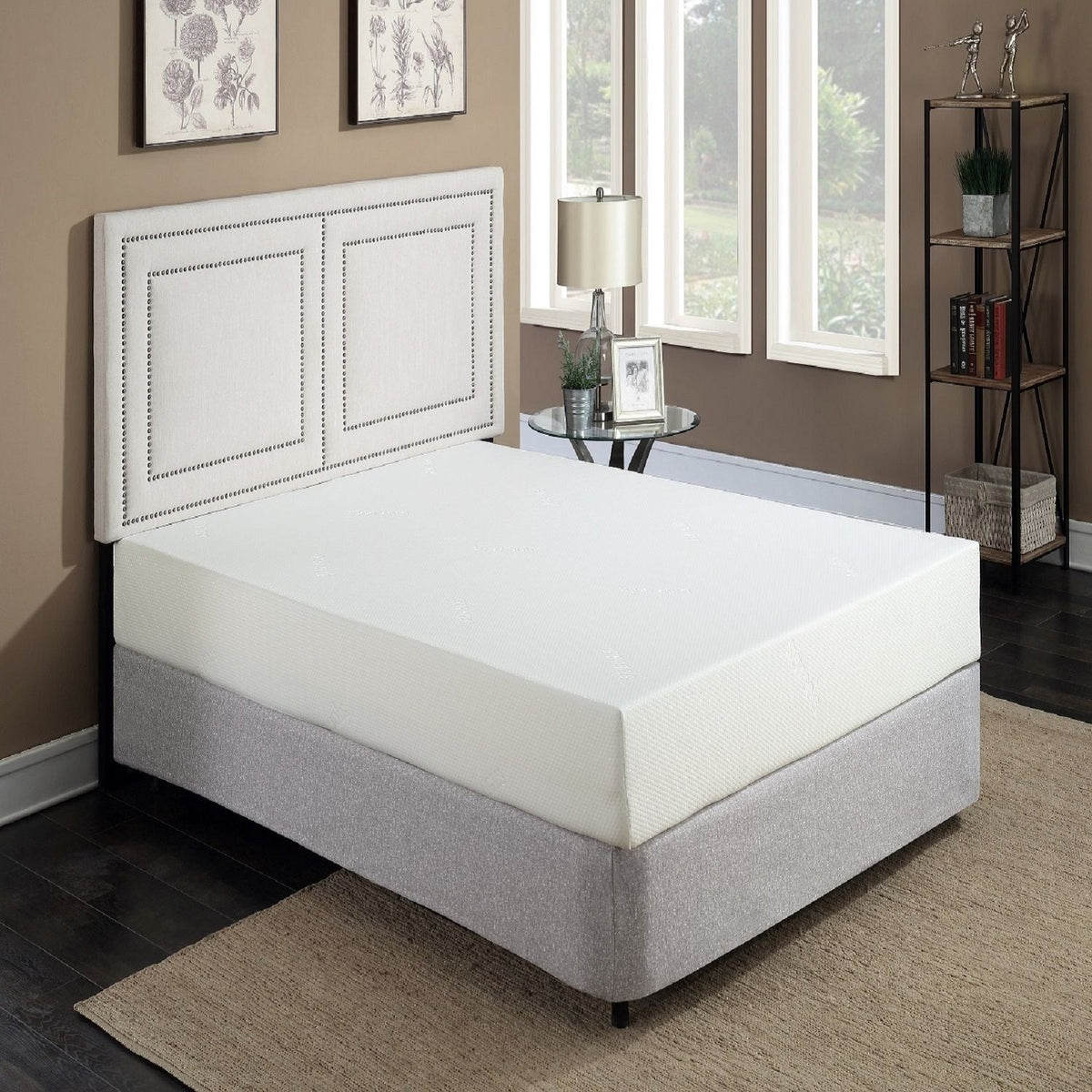 10" Plush Gel Memory Foam Mattress Bed With Cooling Technology, Aloe Vera Cover