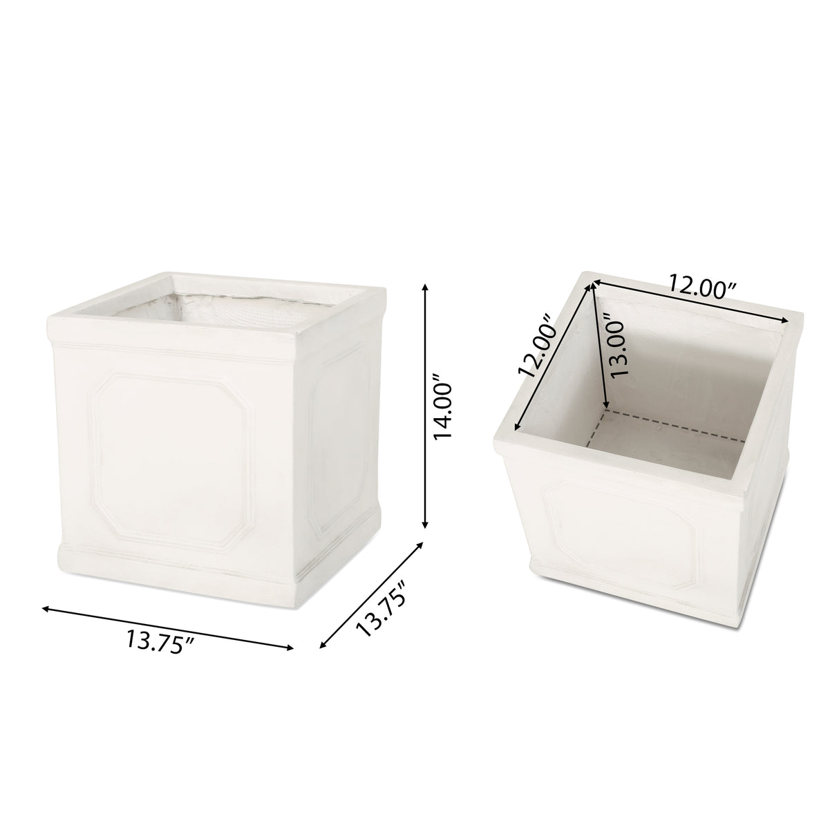 13.75" square outdoor planter