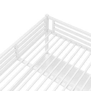 Metal Queen Size Loft Bed with Power Outlet and LED Lighted
