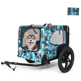 Outdoor Heavy Duty Collapsible Pet Bike Trailer with 16-Inch blue+black