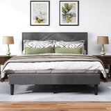 Queen Bed Frame with Linen Storage Headboard