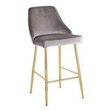 Marcel Contemporary Glam Counter Stool in Gold Metal - Set of 2